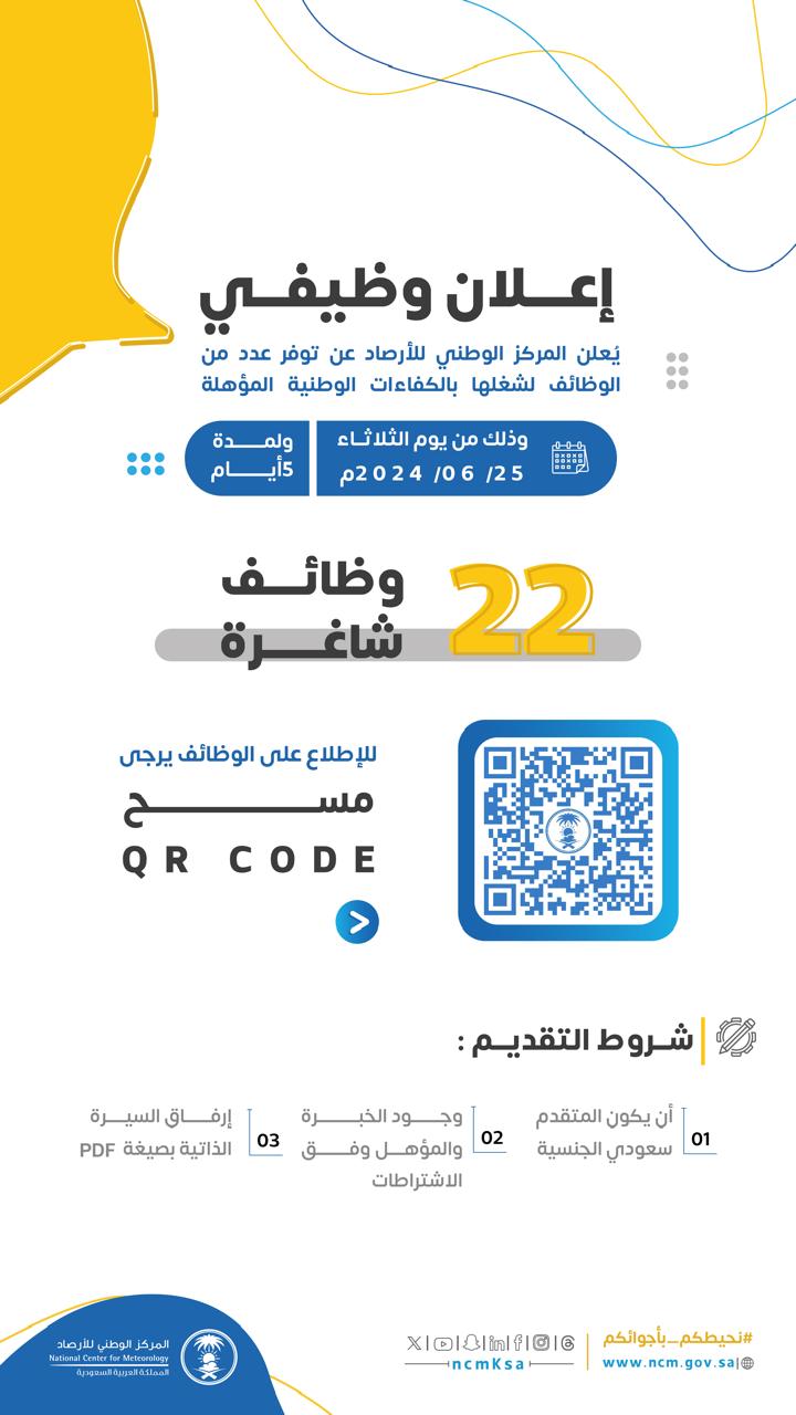المركز يعلن عن 22 وظيفة شاغرة